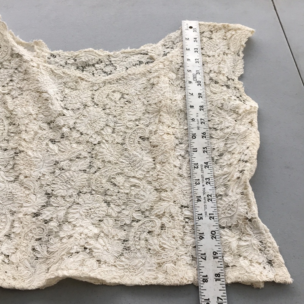 White lace blouse. Drop shoulder style. Vintage - Picture 8 of 10